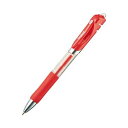 (まとめ)TANOSEE ノック式ゲルインクボールペン 0.5mm 赤 1本【×100セット】(3)