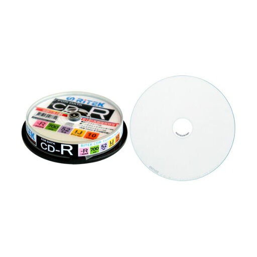(まとめ) RITEK データ用CD-R 700MB1-52倍速 ホワイトワイドプリンタブル スピンドルケース CD-R700EXWP.10RT C1パック(10枚) 【×30セット】 (まとめ) RITEK データ用CD-R 700MB1-52倍速 ホワイトワイドプリンタブル スピンドルケース CD-R700EXWP.10RT C1パック(10枚) 【×30セット】