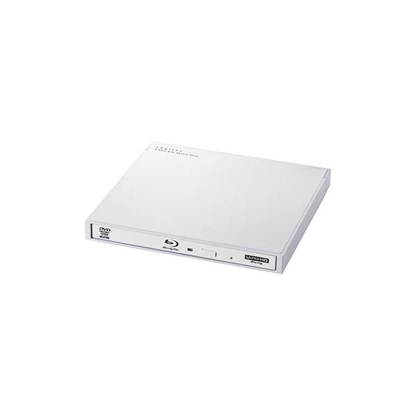 エレコム Blu-rayディスクドライブ/USB3.2 Gen1（USB3.0）/スリム/書き込みソフト付/UHDBD対応/ホワイト LBD-PWA6U3LWH