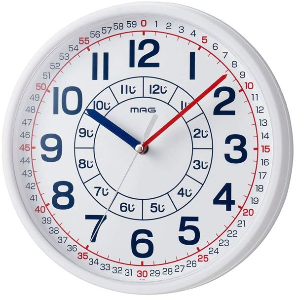 【ポイント10倍】MAG（マグ） 掛け時計 非電波 アナログ 知育時計 よーめる ホワイト
