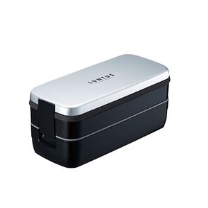 【ポイント10倍】【40個セット】 弁当箱/ランチボックス 【2段 シルバー 640ml】 箸・バッグ付き レンジ・食洗器対応 『アスベル ランタスFL』