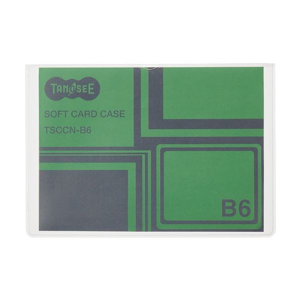 （まとめ）TANOSEE ソフトカードケース B6 半透明（梨地クリア） 再生オレフィン製 1セット（20枚） 【×5セット】
