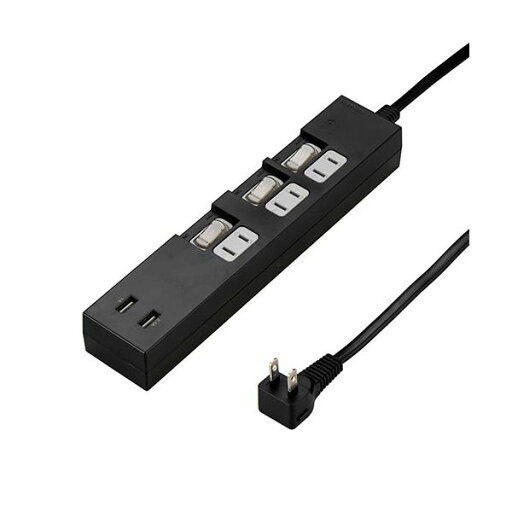 YAZAWA 個別スイッチ付3AC2USB3.4A 2m ブラック Y02KS532BK2U YAZAWA 個別スイッチ付3AC2USB3.4A 2m ブラック Y02KS532BK2U