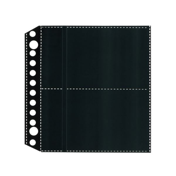 (まとめ) ライオン事務器名刺ポケット(両面ポケット)［ちょい足しポケット］ 2・12穴 両面4ポケット ヨコ入れ MP-4BK1パック(10枚) 【×50セット】