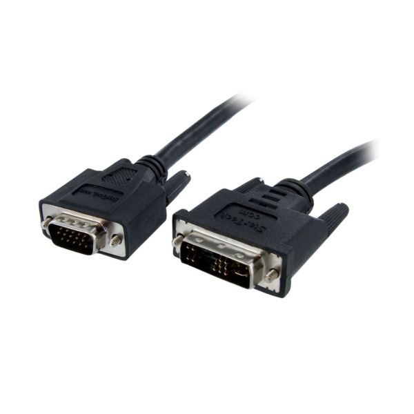 （まとめ）StarTech.com DVI-VGA変換ディスプレイモニターケーブル 2m DVI A-D Sub15ピン オス/オス ブラック DVIVGAMM2M 1本 【×5セット】(2)