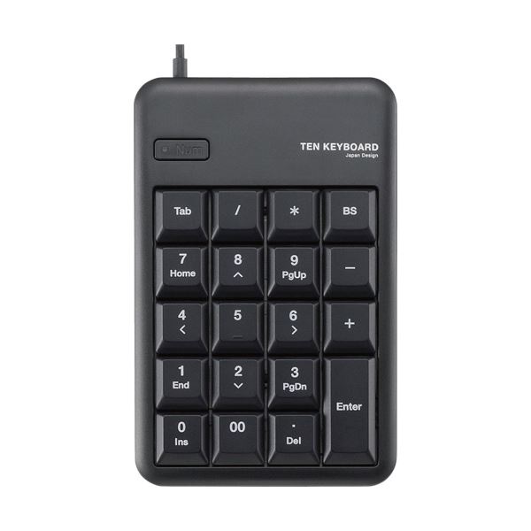 (まとめ) エレコム USB接続 テンキーパッド メンブレン ブラック TK-TCM011BK/RS 1個 【×10セット】