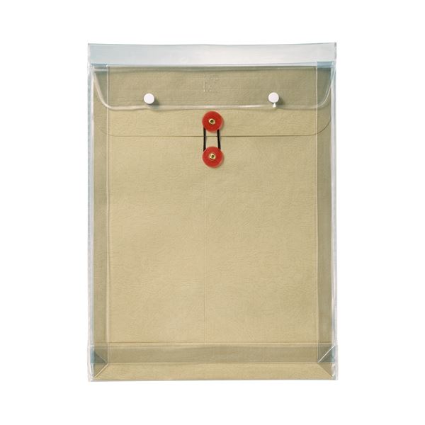 (まとめ) ピース マチヒモ付ビニール保存袋 レザック 角0 184g/m2 茶 919 1枚 【×30セット】