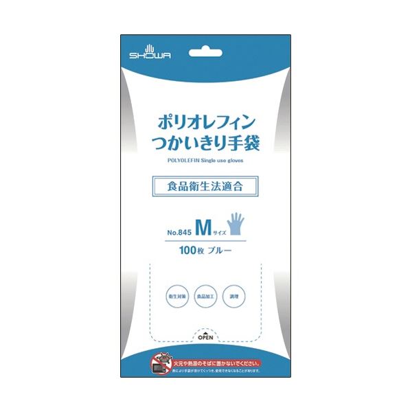 ■サイズ・色違い・関連商品■L■M[当ページ]■S■商品内容【ご注意事項】この商品は下記内容×30セットでお届けします。【商品説明】●Mサイズです。■商品スペックサイズ：M全長：約25.5cm材質：ポリエチレン色：ブルー手のひら周り(cm)：約20.5cmその他仕様：●食品衛生法適合■送料・配送についての注意事項●本商品の出荷目安は【1 - 5営業日　※土日・祝除く】となります。●お取り寄せ商品のため、稀にご注文入れ違い等により欠品・遅延となる場合がございます。●本商品は仕入元より配送となるため、沖縄・離島への配送はできません。[ NO.845-M ]