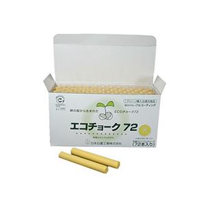 (まとめ) 日本白墨 エコチョーク72 黄 ECO-4 1箱（72本） 【×10セット】