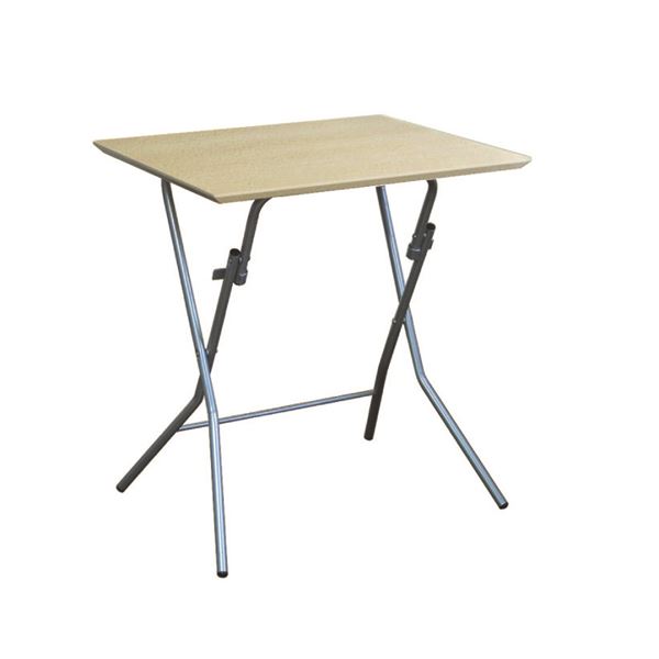 折りたたみテーブル 【幅63.5cm ナチュラル×シルバー】 日本製 木製 スチールパイプ 『スタンドタッチテーブル645』【代引不可】