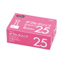 (まとめ) TANOSEE ダブルクリップ 中 口幅25mm シルバー 1セット(100個:10個×10箱) 【×10セット】