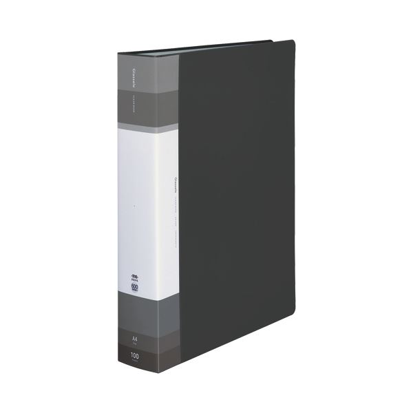 （まとめ）コクヨ クリヤーブック(Glassele) 固定式・背ポケット A4タテ 100ポケット ブラック ラ-GLB1..