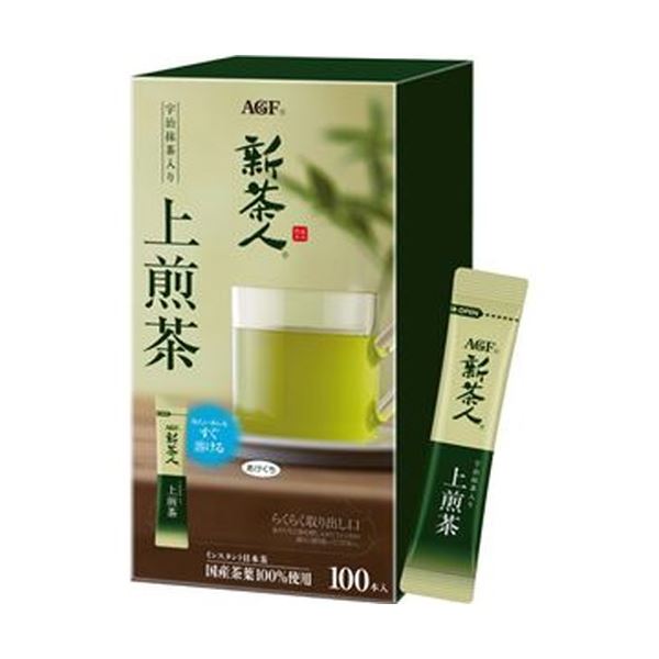 （まとめ）味の素AGF 新茶人インスタントティースティック 宇治抹茶入り上煎茶 0.8g 1セット（300本：100本×3箱）【×3セット】【代引不可】