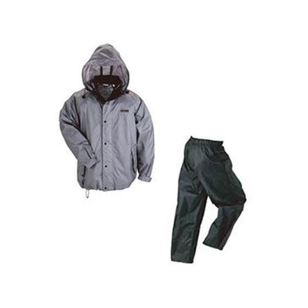(まとめ)川西工業 レインウェア(男女兼用)雨職人 グレー Mサイズ 3530-GR-M 1着【×3セット】