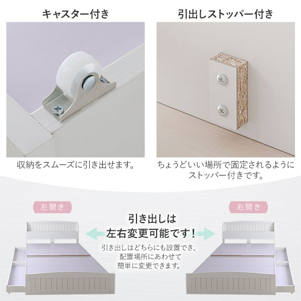 【ポイント10倍】カントリー調ベッドダブルベッドフレームのみナチュラル収納付き引き出し付き棚付き宮付きコンセント付きおしゃれかわいい
