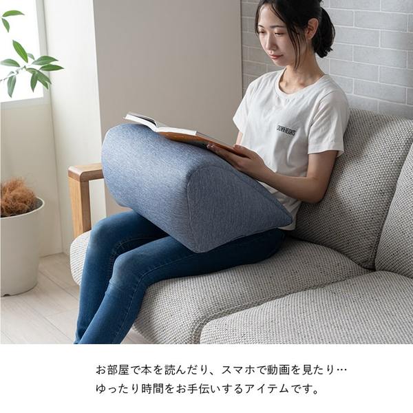 クッション 約55×35×25cm ネイビー 寄りかかり 冷感 涼感 ひんやり スマホ リラックス リビング インテリア雑貨 生活雑貨【代引不可】 [3]