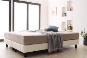 搬入・組立・簡単 寝心地が選べる ホテルダブルクッション 脚付きマットレスボトムベッド プレミアムボンネルコイルマットレス付き クイーン 組立設置付