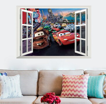 Disney Cars ディズニー カーズ ウインドタイプ ウォールステッカー インテリアシール 貼って 剥がせる 壁紙 壁シール