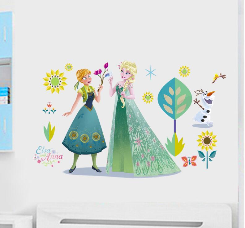 【Disney FROZEN】ディズニー プリンセス アナと雪の女王 アナ エルサ ウォールステッカー ウォール ステッカー ポスター シール 北欧 激安 貼って はがせる 壁紙 壁シール 子供部屋 キャラクターc041-f