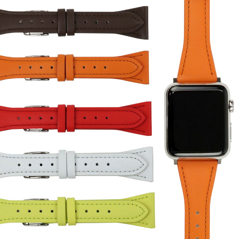 Cowhide - アップルウォッチ バンド スリム 革 レザー ロイヤルカーフ 牛革 シンプル ベルト applewatch バンド 38mm 40mm 41mm 42mm 44mm 45mm 46mm 49mm Series1 2 3 4 5 6 SE 8 9 10 Ultra applewatch3 applewatch4 applewatch5 MSGC007 レディース