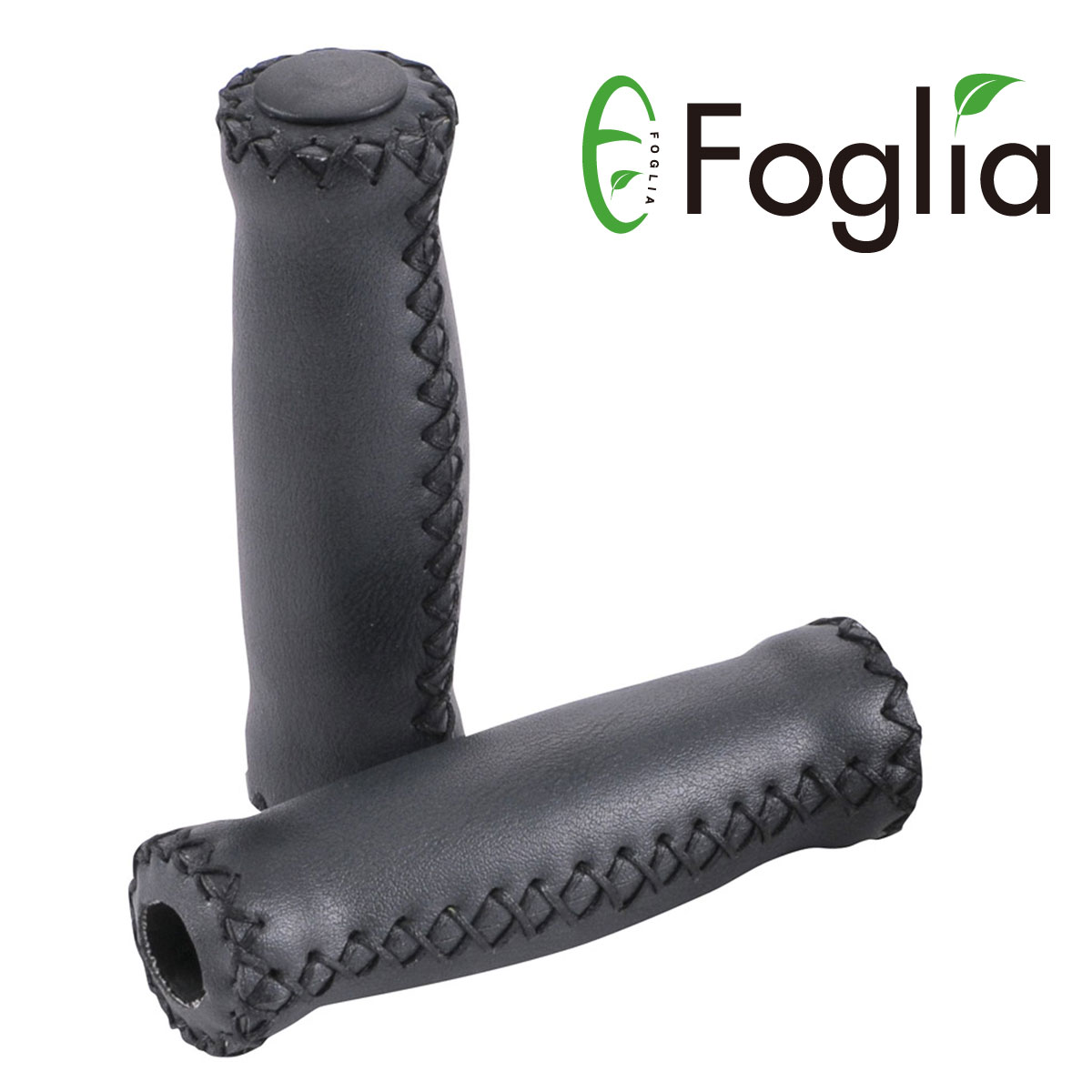 Foglia グリップ VLG-617 レザー風ブラック クロスバイク マウンテンバイク 自転車用品