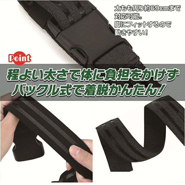 サイクルプロダクトの【送料無料】 レッグホルスター 太ももストラップ バックル式 滑り止め加工 サバゲー 2点セット｜アングル3