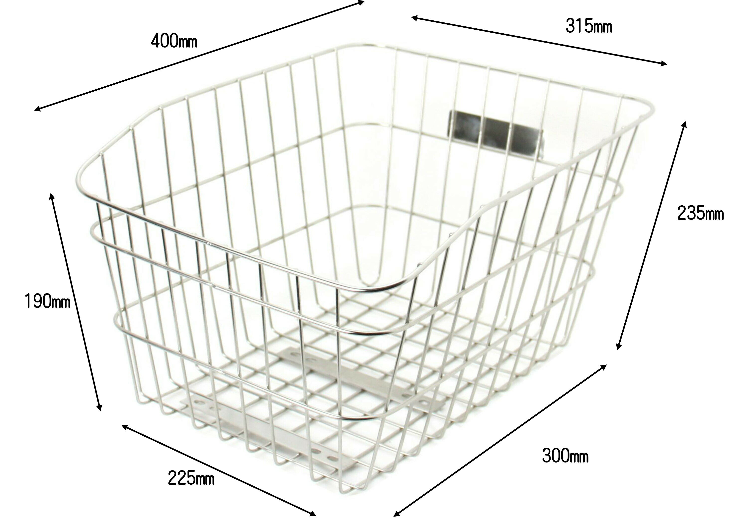 自転車 カゴ 後ろ用 大きい ワイド リア リヤ ステンレスワイヤー 後カゴ シルバー サギサカ
