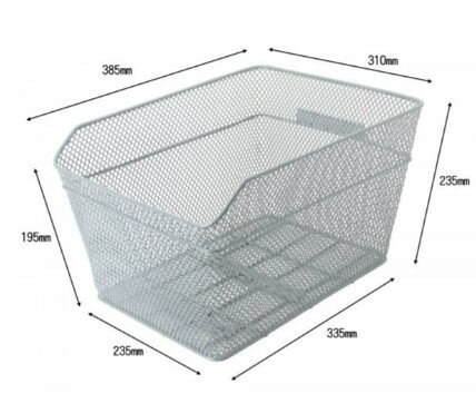 自転車 カゴ 後ろ用 大きい ワイド リア リヤ メッシュ 後カゴ 固定式 グレー サギサカ