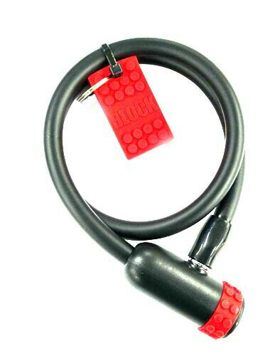 BLOCK ロック キーケース付き SL 60cm レッド ワイヤーロック カギ 鍵 自転車 ロック ワイヤー鍵 防犯