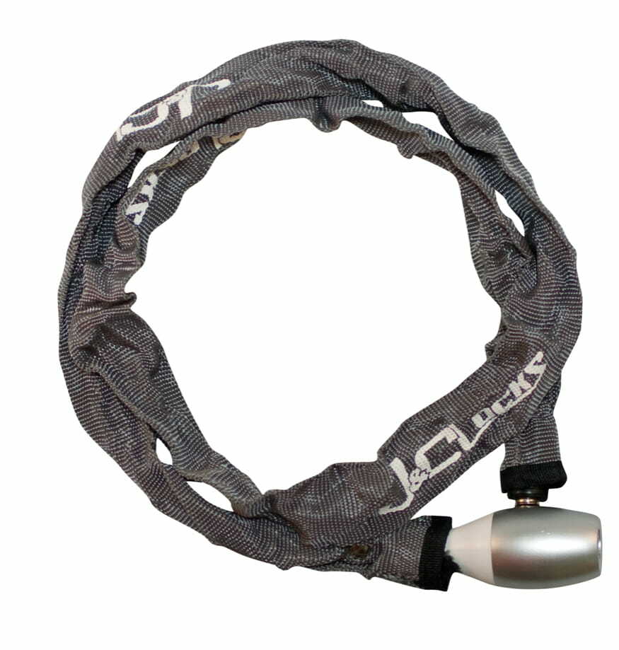 自転車 鍵 チェーン ポータブル チェーンロック 120cm グレー ロック カギ 長い 地球ロック J&C