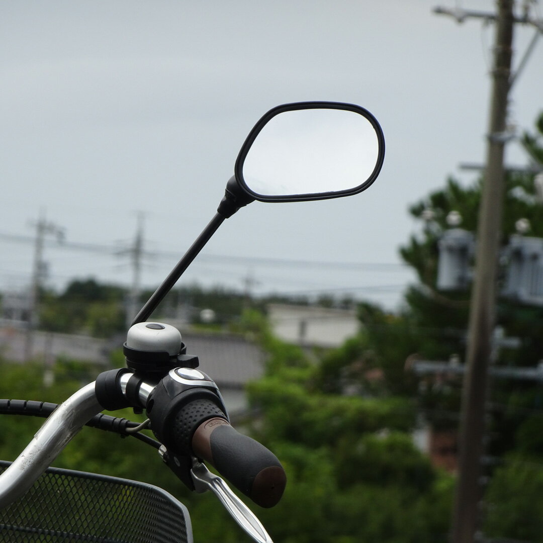 自転車 ミラー サイクルミラー 反射板付き ブラック サギサカ リア 後方 バックミラー クロスバイク シティサイクル リフレクター