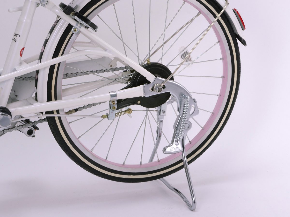 自転車 両立スタンド 20インチ 正爪 外装変速車用 シルバー 小径車 折りたたみ 子供用