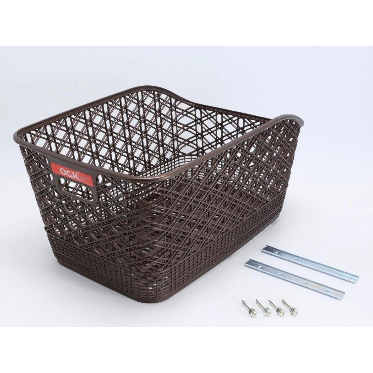 自転車 カゴ 後ろ用 大きい ワイド リア リヤ 大型後バスケット ブラウン OGK技研