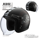 ☆【RIDEZ】Knuckle Head 「BULL2」《ブラック/ホワイト》 ヘルメット ナックルヘッド ブル2 ライズ ジェットヘルメット シールド付【バイク用品】