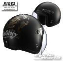 ☆【RIDEZ】Knuckle Head 「NoGutsNoGlory2」 《マットブラック》ヘルメット ナックルヘッド ライズ ジェットヘルメット シールド付 ライズインターナショナル【バイク用品】