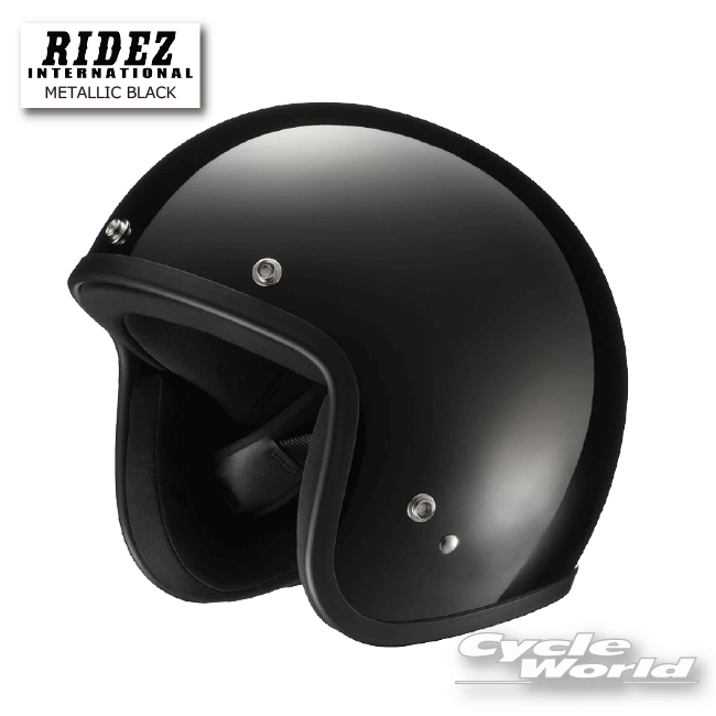 ☆【RIDEZ】 「LX METALLIC BLACK」 《メタリックブラック》ヘルメット 大きいサイズ　　ライズ　ジェットヘルメット　ライズインターナショナル【バイク用品】