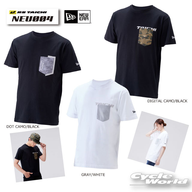 ☆【RS TAICHI×NEW ERA】NEU004 COTTON POCKET T-SHIRT×TAICHIコットンポケットTシャツ　ニューエラ　ツーリング アールエスタイチ【バイク用品】