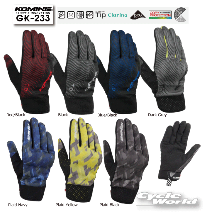 ☆【KOMINE】GK-233 プロテクトライディングメッシュグローブ ツーリング　春夏用 コミネ【バイク用品】のサムネイル