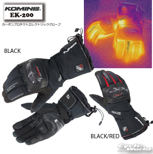 ☆【KOMINE】EK-200 カーボンプロテクトエレクトリックグローブ 電熱　秋冬　ウインタージャケット　インナー　冬用　防寒　メンズ レディース　　大きいサイズ　 コミネ【バイク用品】