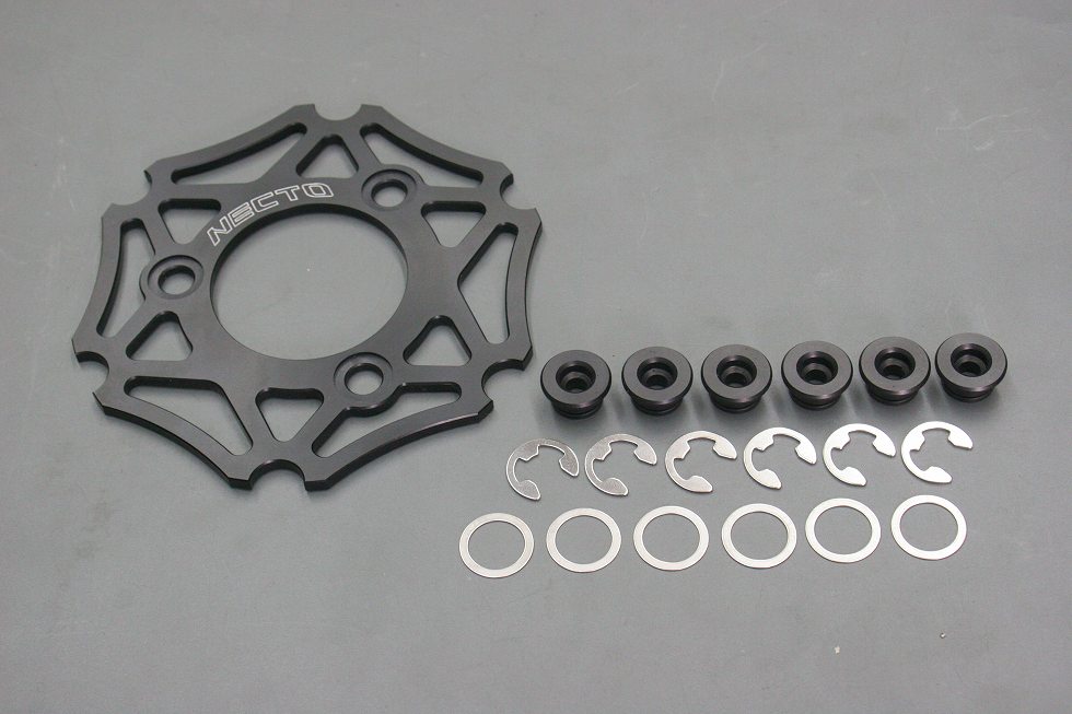 ☆【NECTO】ネクト レーシングディスクローター用インナーキット （インナー：ブラック、ピン：ブラック） 【バイク用品】