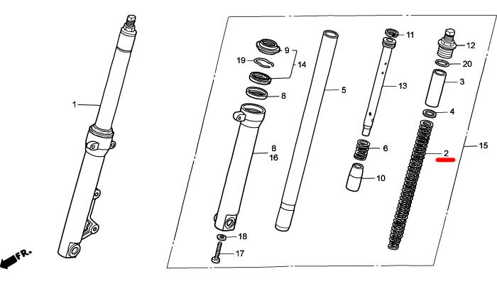 HRC51401-NLA-003スプリング、FフォークSTDタイプ（K05kgf/mm)SPRING