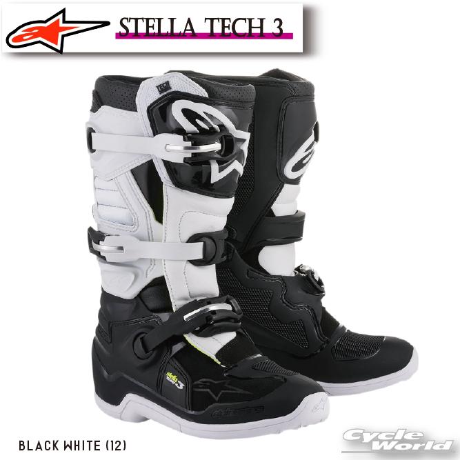 ☆正規品【ALPINESTARS】STELLA TECH 3 《BLACK WHITE (12)》テック3 女性用 ウィメンズ レディース 靴 ブーツ イタリア取り寄せ イタリア 直輸入オフロードブーツ モトクロス トライアル アルパインスターズ 2013218【バイク用品】