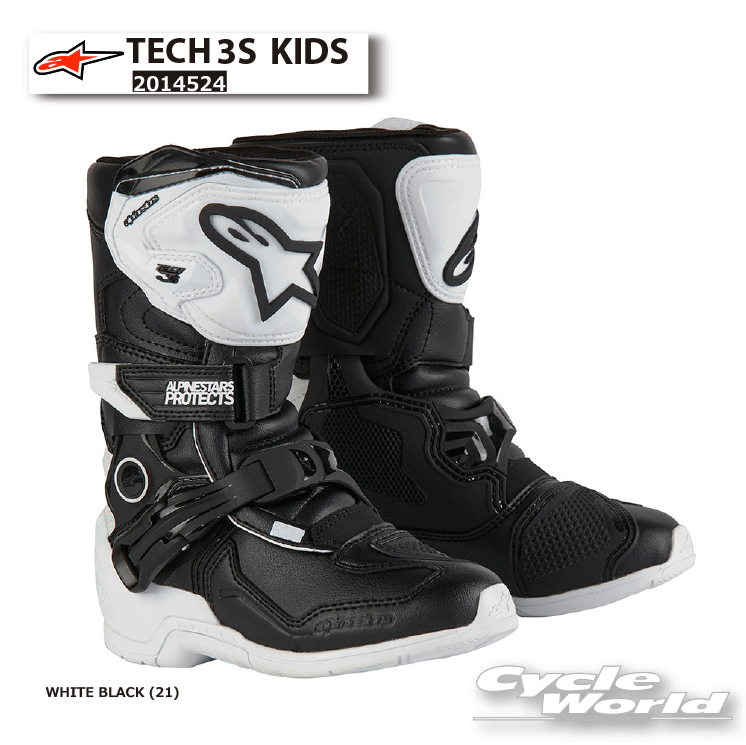 ☆正規品【ALPINESTARS】TECH 3S KIDS《WHITE BLACK (21)》 テック3 3S キッズオフロード ブーツ イタリ..
