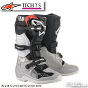 ☆正規品【ALPINESTARS】TECH 7 S 《BLACK SILVER WHITE GOLD (1829)》テック7 子供用 キッズ ジュニア 靴 ブーツ イタリア取り寄せ イタリア 直輸入オフロードブーツ モトクロス トライアル アルパインスターズ 2015017【バイク用品】