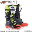 ☆正規品【ALPINESTARS】TECH 7 S 《DARK GRAY RED FLUO YELLOW FLUO (9058)》テック7 子供用 キッズ ジュニア 靴 ブーツ イタリア取り寄せ イタリア 直輸入オフロードブーツ モトクロス トライアル アルパインスターズ 2015017【バイク用品】