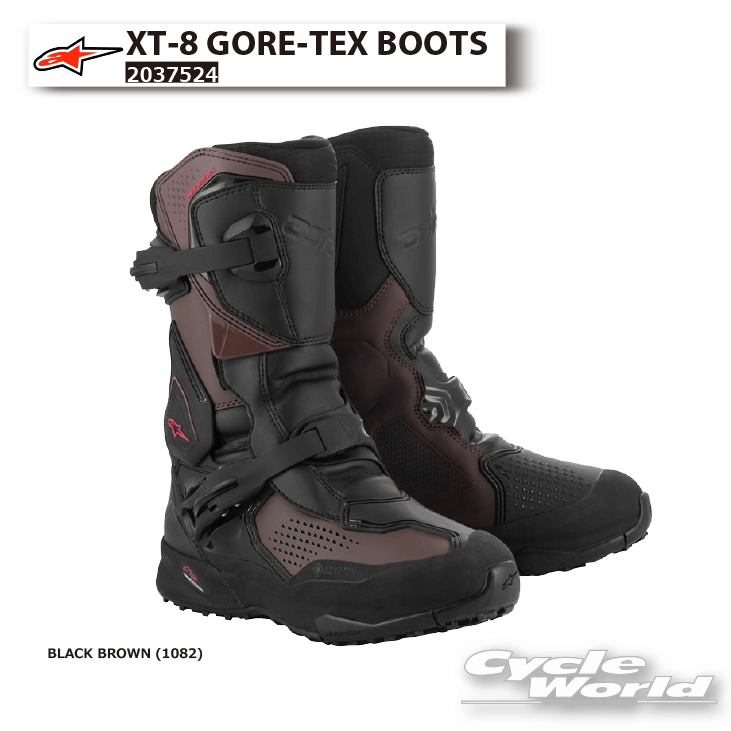 ☆正規品【ALPINESTARS】XT-8 GORE-TEX BOOTS《BLACK BROWN (1082)》 オフロード ブーツ イタリア取り寄せ オフロードブーツ アドベンチャー 防水 ゴアテックス アルパインスターズ 2037524 【バイク用品】