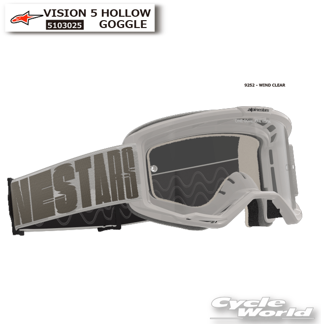 ☆正規品【ALPINESTARS】VISION 5 HOLLOW GOGGLE《5103025》 ゴーグル ツーリング オフロード レース アルパインスターズ イタリア 取り寄せ【バイク用品】