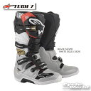 ☆正規品【ALPINESTARS】TECH 7 (カラー 1829) BLACK SILVER WHITE GOLD イタリア取り寄せ テック7 アルパインスターズ モトクロス オフロードブーツ オフロード MX【バイク用品】