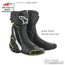 ☆正規品【ALPINESTARS】SMX PLUS V2 BOOTS《BLACK WHITE YELLOW FLUO (125) 》イタリア取り寄せSMXプラスブーツ レーシングブーツ SMX-PLUS アルパインスターズ 【バイク用品】