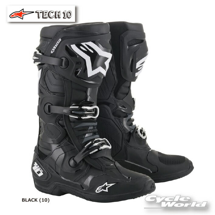 ☆正規品【ALPINESTARS】TECH 10　ブーツ　《2010020》BLACK (10　イタリア取り寄せ テック10　TECH10　アルパインスターズ　 モトクロス オフロードブーツ　オフロード　MX　【バイク用品】